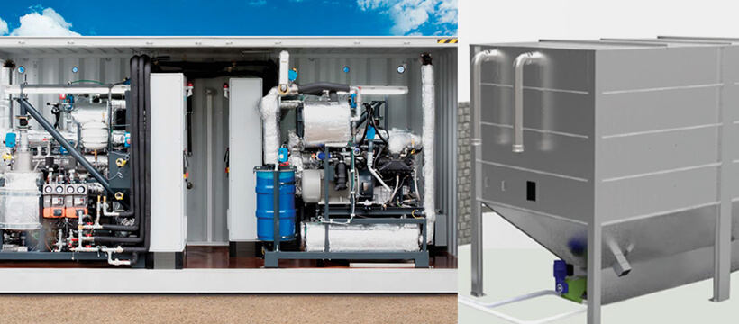 バイオマス熱電供給装置（50kw）＋ペレットタンク熱利用可能な小型バイオマス発電